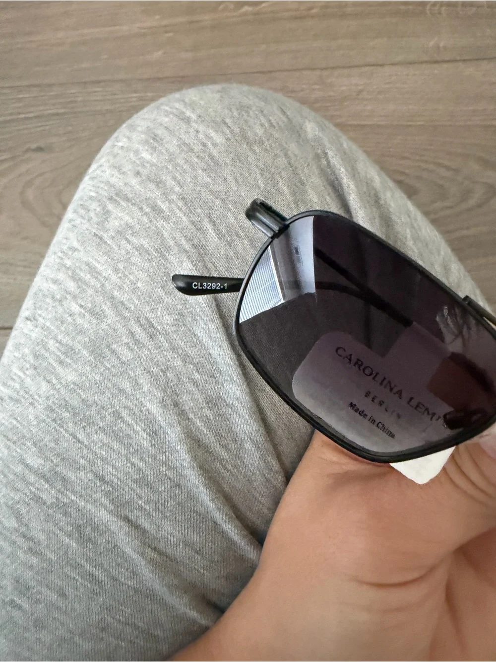 Men’s Carolina Lemke Black Rectangular Sunglasses men’s shades  new